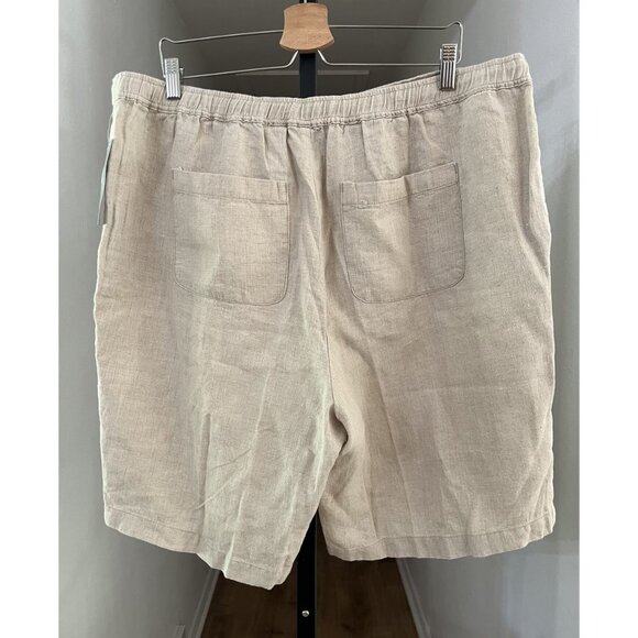 NWT Coldwater Creek Womens Flax Linen Blend Pull-On Shorts 18W Beige - Picture 2 of 9